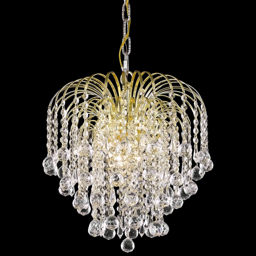 Christopher Knight Home Hanging Gold/crystal Four light Chandelier