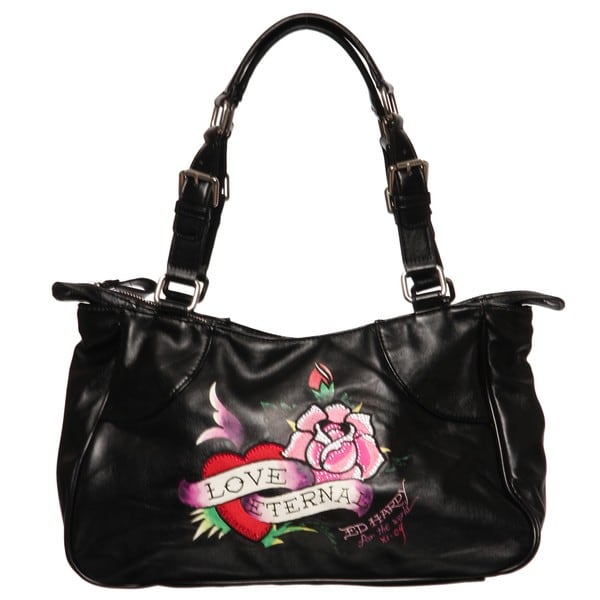 Ed Hardy 'Love Eternal' Rose Print Tote Bag Ed Hardy Tote Bags