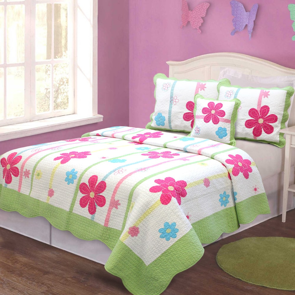 Spring Fling Flower 3-piece Quilt Set