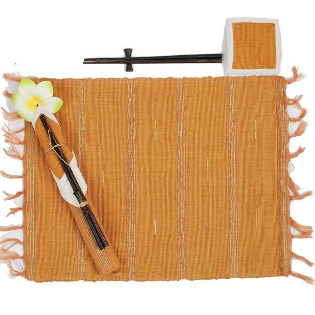 Handmade Cotton Table Mats, Coasters and Chopsticks Set (Indonesia)