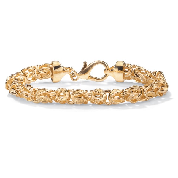 PalmBeach Byzantine Link Bracelet in Yellow Gold Tone 9 Tailored