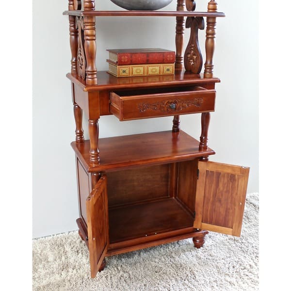 Shop International Caravan Windsor Carved Wood One Drawer 4 Tier