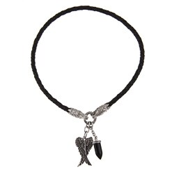 Stainless Steel Men's Dragon Head, Angel Wing and Black Onyx Fang ...