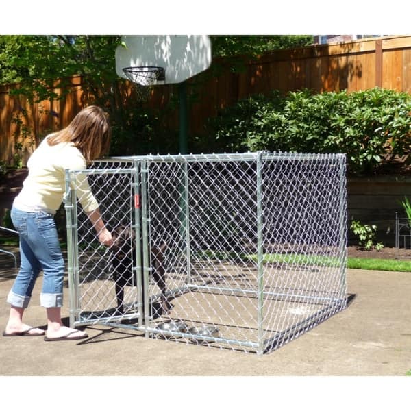 Lucky Dog Champion Box Galvanized Chainlink Box Kennel (4' x 5' x 5