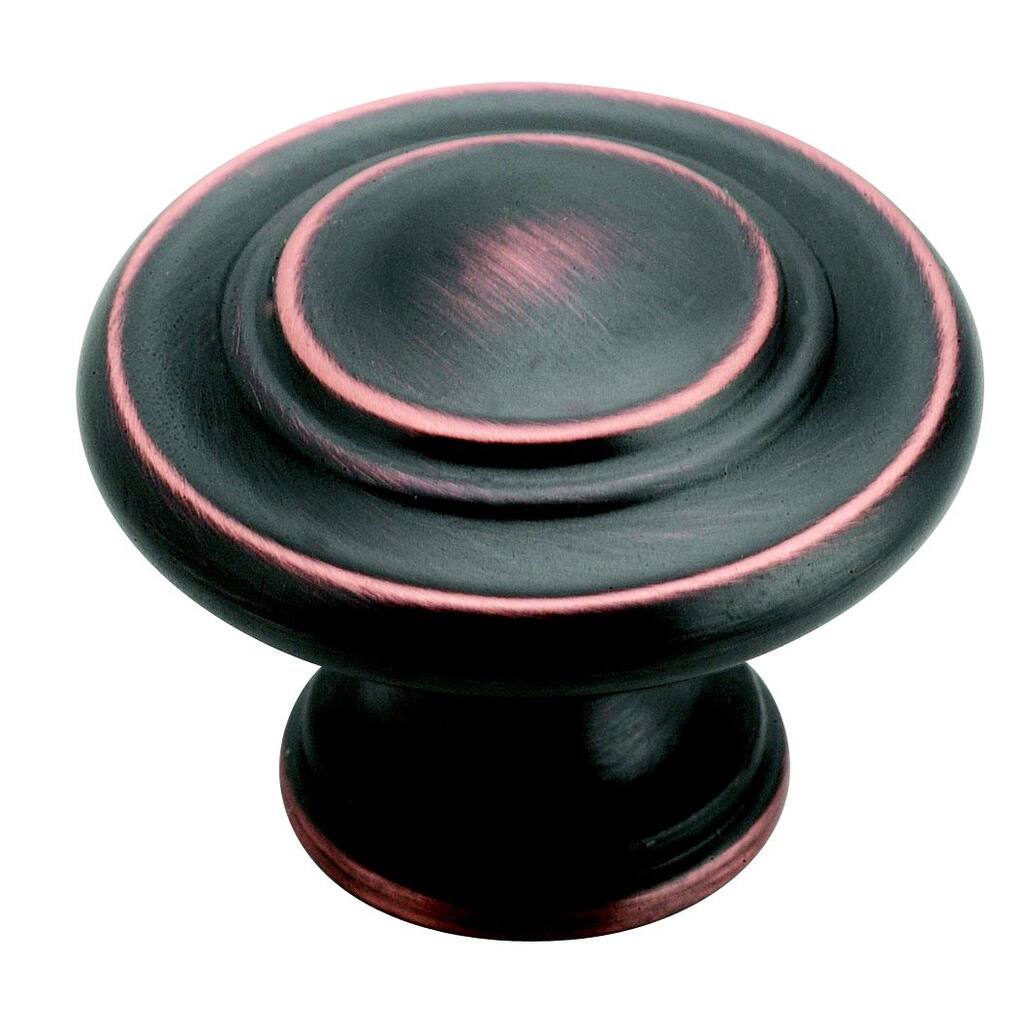 Amerock Inspirations Round Furniture Knob 1-1/4 in. Dia. 1 in. Oil-Rubbed Bronze 10 pk
