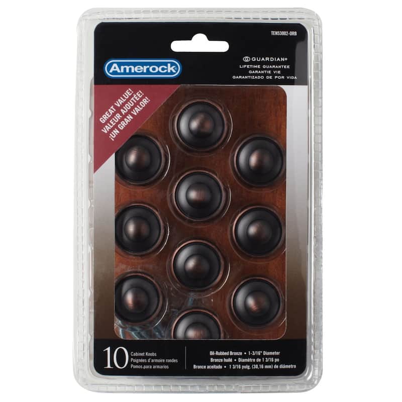 Amerock 1.19-Inch Oil Rubbed Bronze Two-ring Cabinet Knob (Pack of 10)