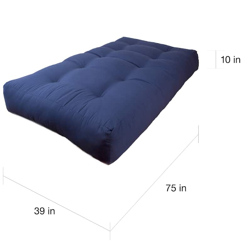 Blazing Needles Renewal Twin 10-inch Twill Futon Mattress - Black