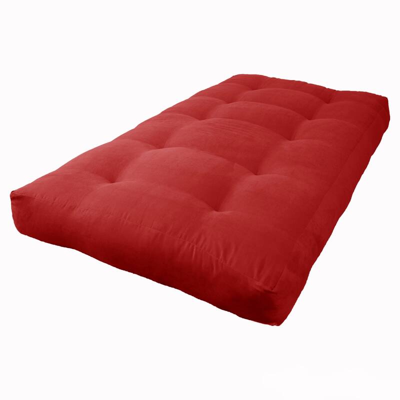 Blazing Needles Vitality 8-inch Twin-Size Microsuede Futon Mattress - Cardinal Red