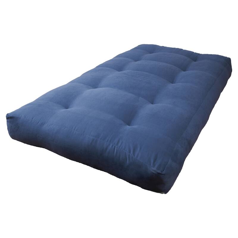 Blazing Needles Vitality 8-inch Twin-Size Microsuede Futon Mattress - Indigo