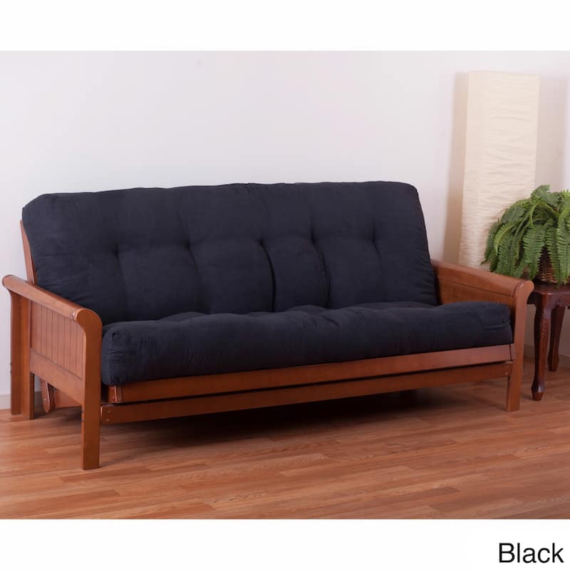 Blazing Needles Vitality 8-inch Queen-Size Microsuede Futon Mattress - Black