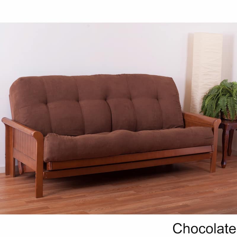 Blazing Needles Vitality 10-inch Queen-Size Microsuede Futon Mattress - Chocolate