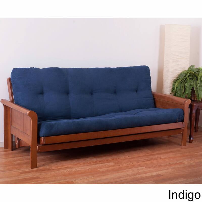 Blazing Needles Vitality 6-inch Queen-size Microsuede Futon Mattress - Indigo