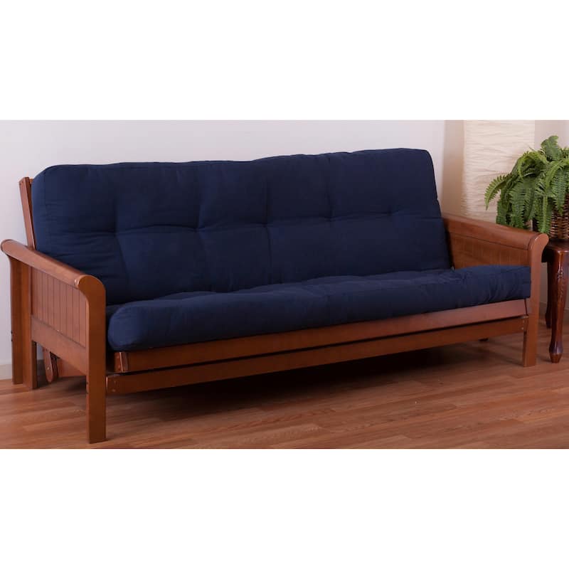 Blazing Needles Renewal Twill Fabric 6-inch Queen-size Futon Mattress - Navy