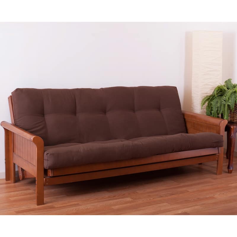 Blazing Needles Renewal Twill Fabric 6-inch Queen-size Futon Mattress - Chocolate