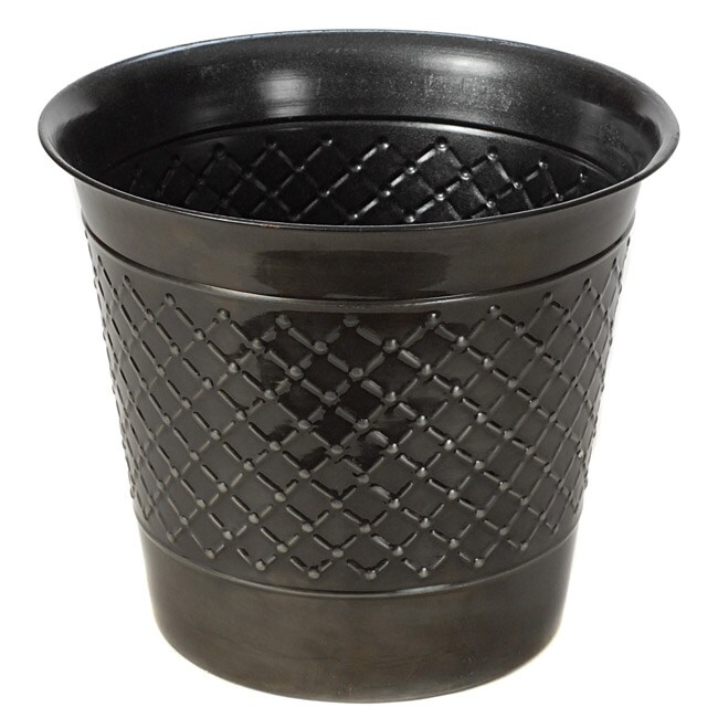 Gun Metal Check Metal 14 inch Planter (set Of 2) (Gun metalMaterials MetalWeatherproof UV protection Check designDimensions 12 inches high x 14 inches in diameter )