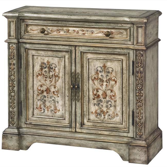 Hand Painted Washed Blue Finish Accent Chest