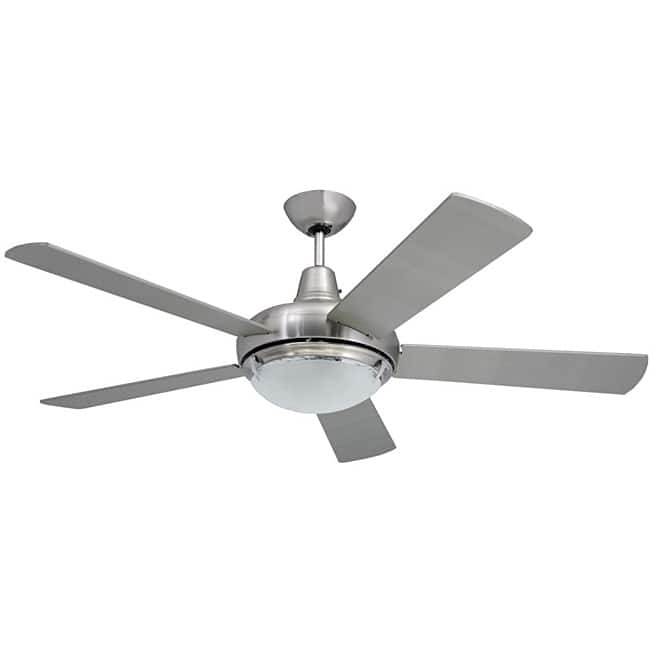 Contemporary 52-inch Nickel 2-light Ceiling Fan