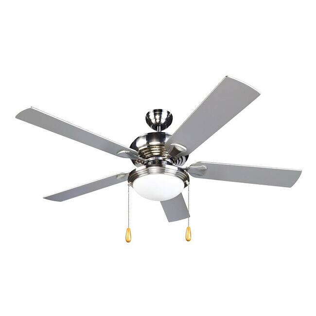 Contemporary Brushed Nickel 2-light Ceiling Fan