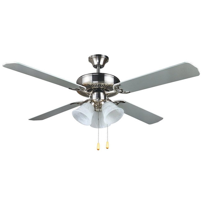 Transitional 52-inch Nickel Ceiling Fan - Free Shipping ...