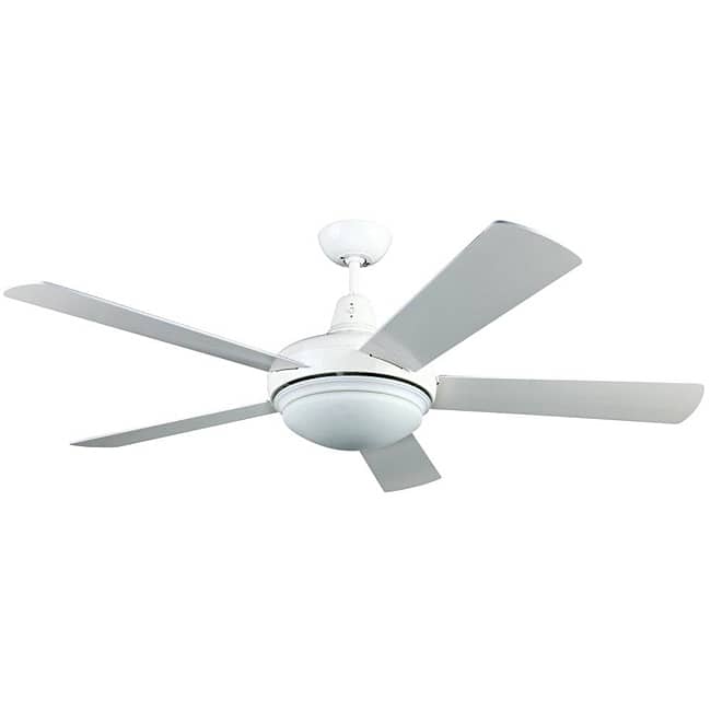 Contemporary White Two-light Ceiling Fan