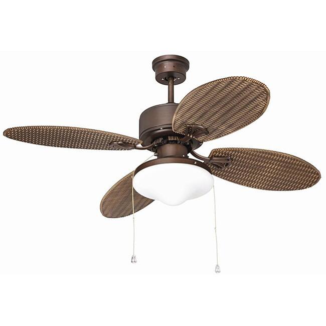 Outdoor Rubbed Bronze Two-light Ceiling Fan