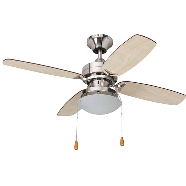 Contemporary Brushed Nickel Single-light Ceiling Fan