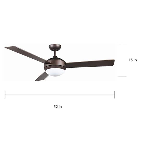 Contemporary Bronze Two Light Ceiling Fan