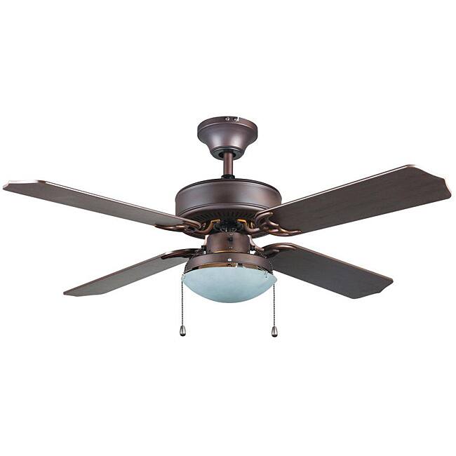 Transitional Bronze One-light Ceiling Fan