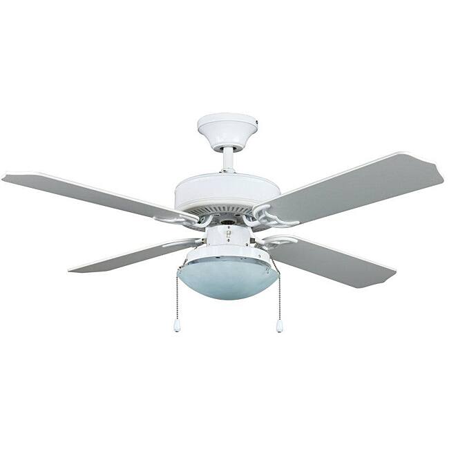 Transitional White One-Light Ceiling Fan