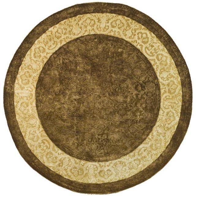 Handmade Majestic Chocolate N. Z. Wool Rug (36 Round)