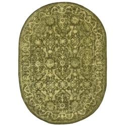 Handmade Silk Road Majestic Sage New Zealand Wool Rug (7'6 x 9'6) Safavieh Round/Oval/Square