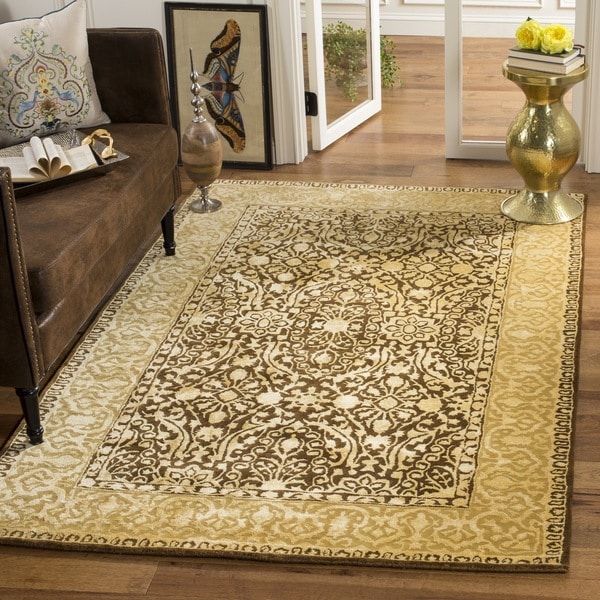 Safavieh Handmade Silk Road Brown/ Ivory New Zealand Wool Area Rug - 7'6 x 9'6