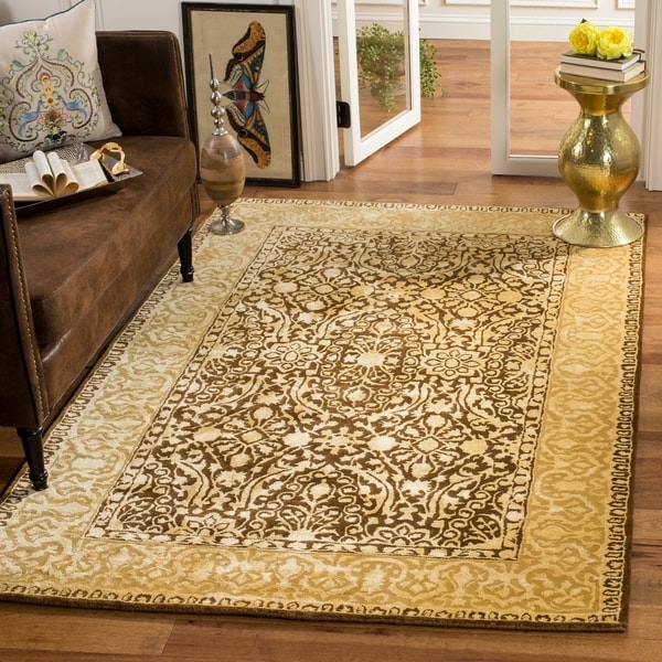 Safavieh Handmade Silk Road Brown/ Ivory New Zealand Wool Area Rug - 7'6 x 9'6