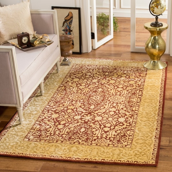 Safavieh Handmade Silk Road Maroon/ Ivory New Zealand Wool Area Rug - 7'6 x 9'6