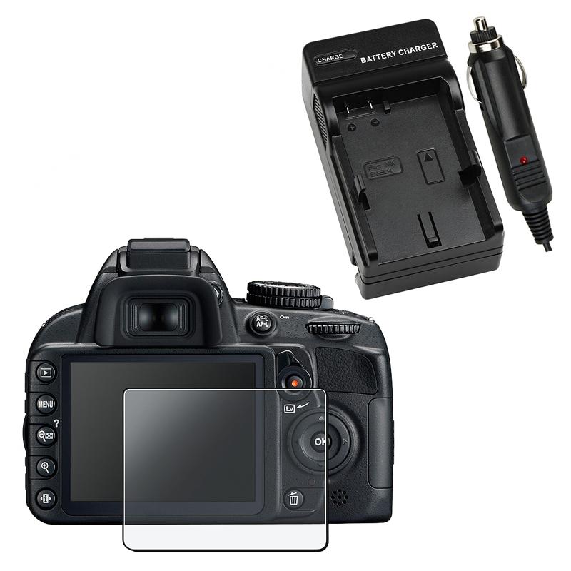 INSTEN Battery Charger/ Anti glare Screen Protector for Nikon D3100