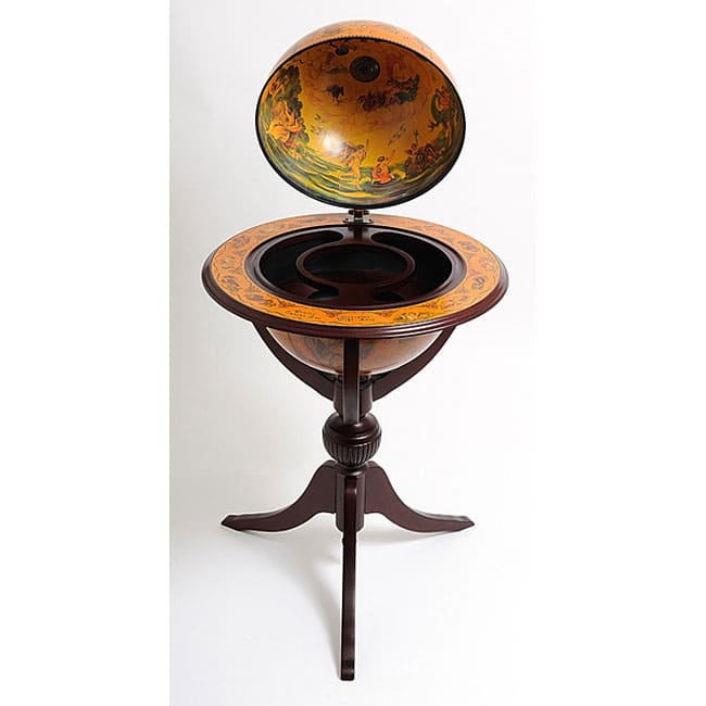 Old Modern Handicrafts Three-legged Red Globe Pedestal