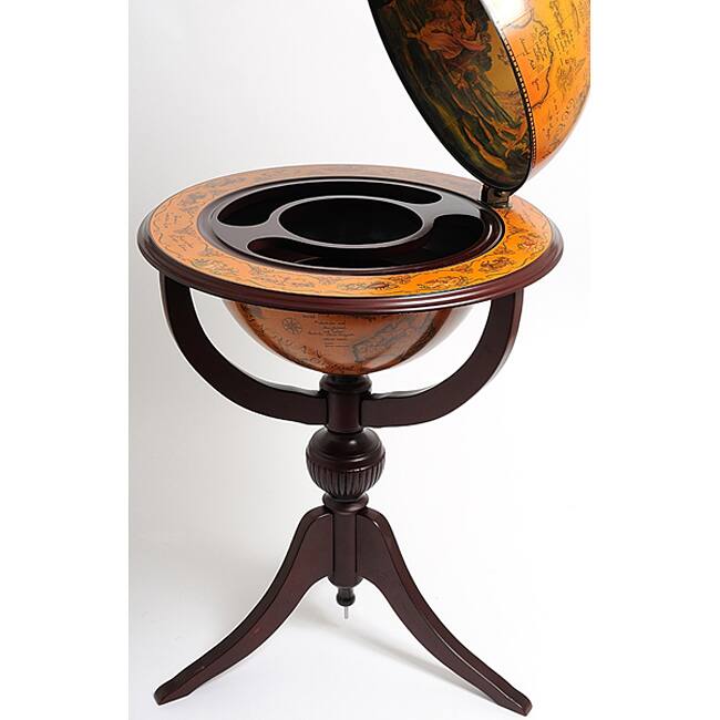 Old Modern Handicrafts Three-legged Red Globe Pedestal