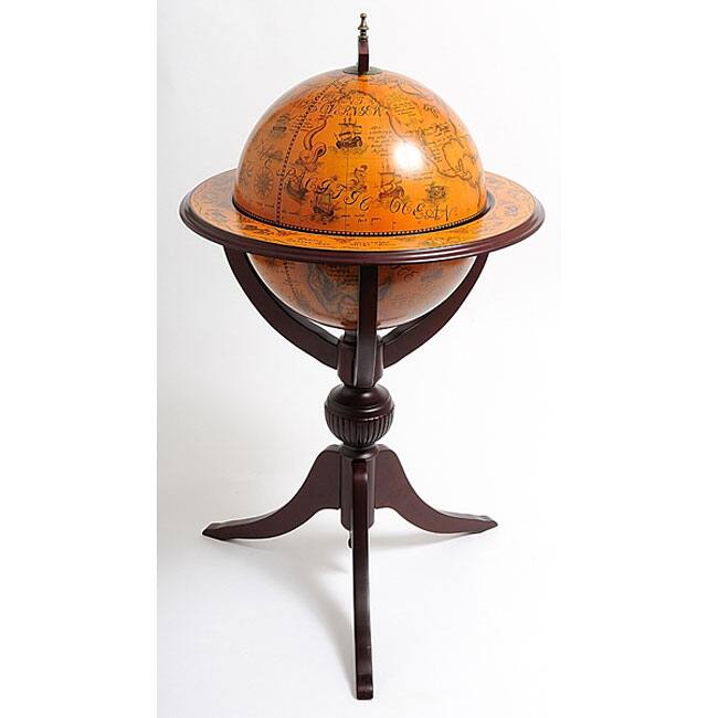 Old Modern Handicrafts Three-legged Red Globe Pedestal