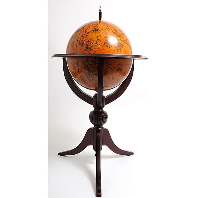 Old Modern Handicrafts Three-legged Red Globe Pedestal