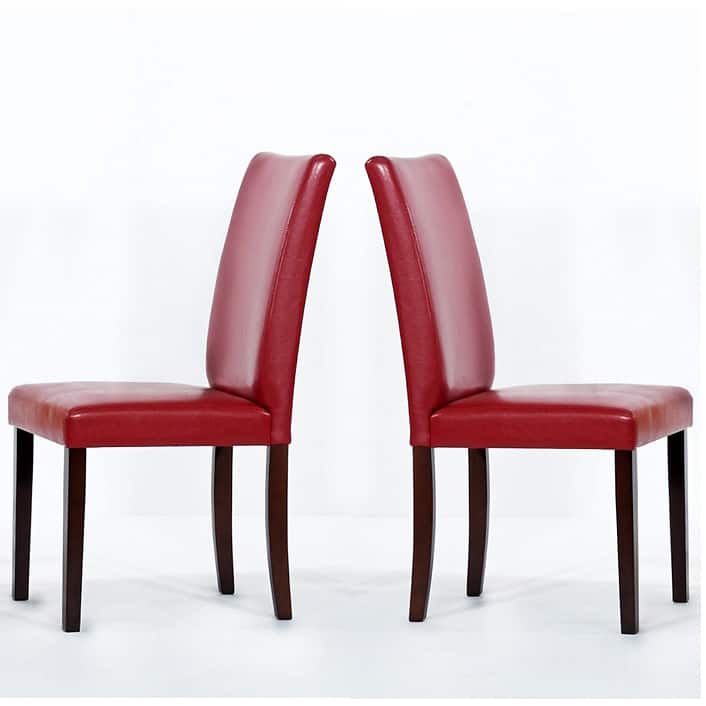 Warehouse of Tiffany Shino Red Faux Leather Dining Chairs (Set of 2)