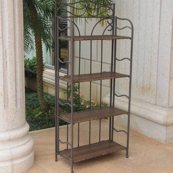 International Caravan Valencia Iron 4-tier Folding Bakers Rack
