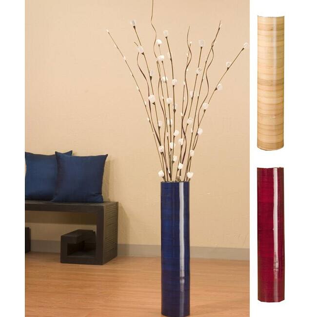 Mini Roses with 25-inch Bamboo Floor Vase