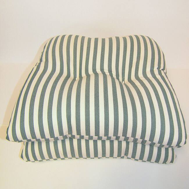 Green Stripe Chair Pads (Set of 2)