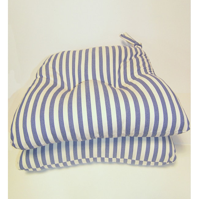 Blue Stripe Chair Pads (Set of 2)