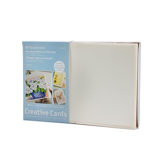 Strathmore Palm Beach White Greeting Cards (pack Of 50) (Palm beach white, with no deckle edgeCard size 5 inches x 6.875 inchesCard weight 80 pound coverEnvelope size 5.25 inches x 7.25 inchesEnvelope weight 80 pound text )