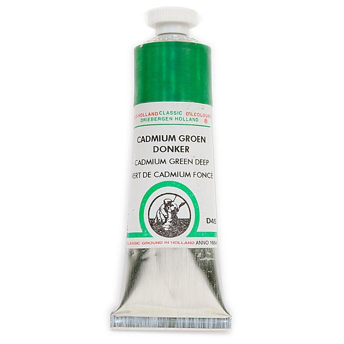 Old Holland Cadmium Green Deep D45 Classic Oil Color (Cadmium green deep D45If Old Holland classic colors seem too strong in color mixing, try mixing the colors with a white oil paint first. )