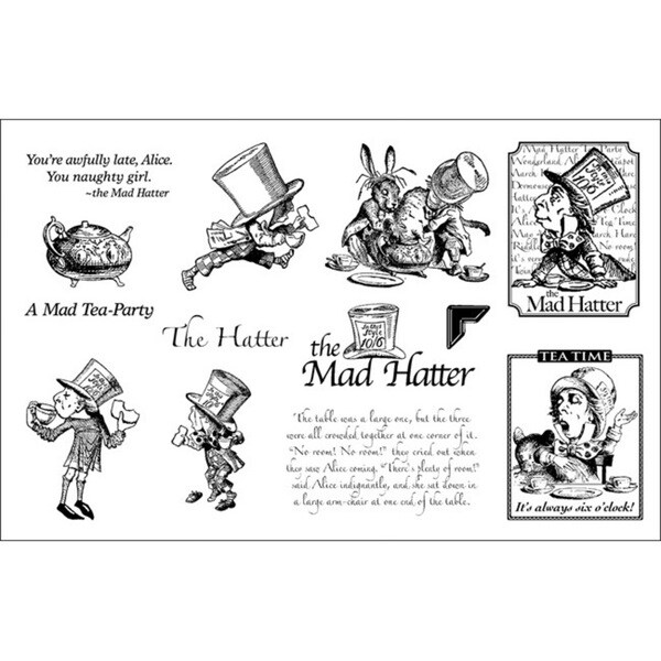 'Mad Hatter' Rubber Stamp Set