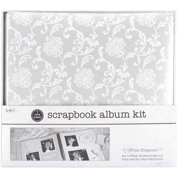 One Hour White Elegance Scrapbook Album Kit   13824929