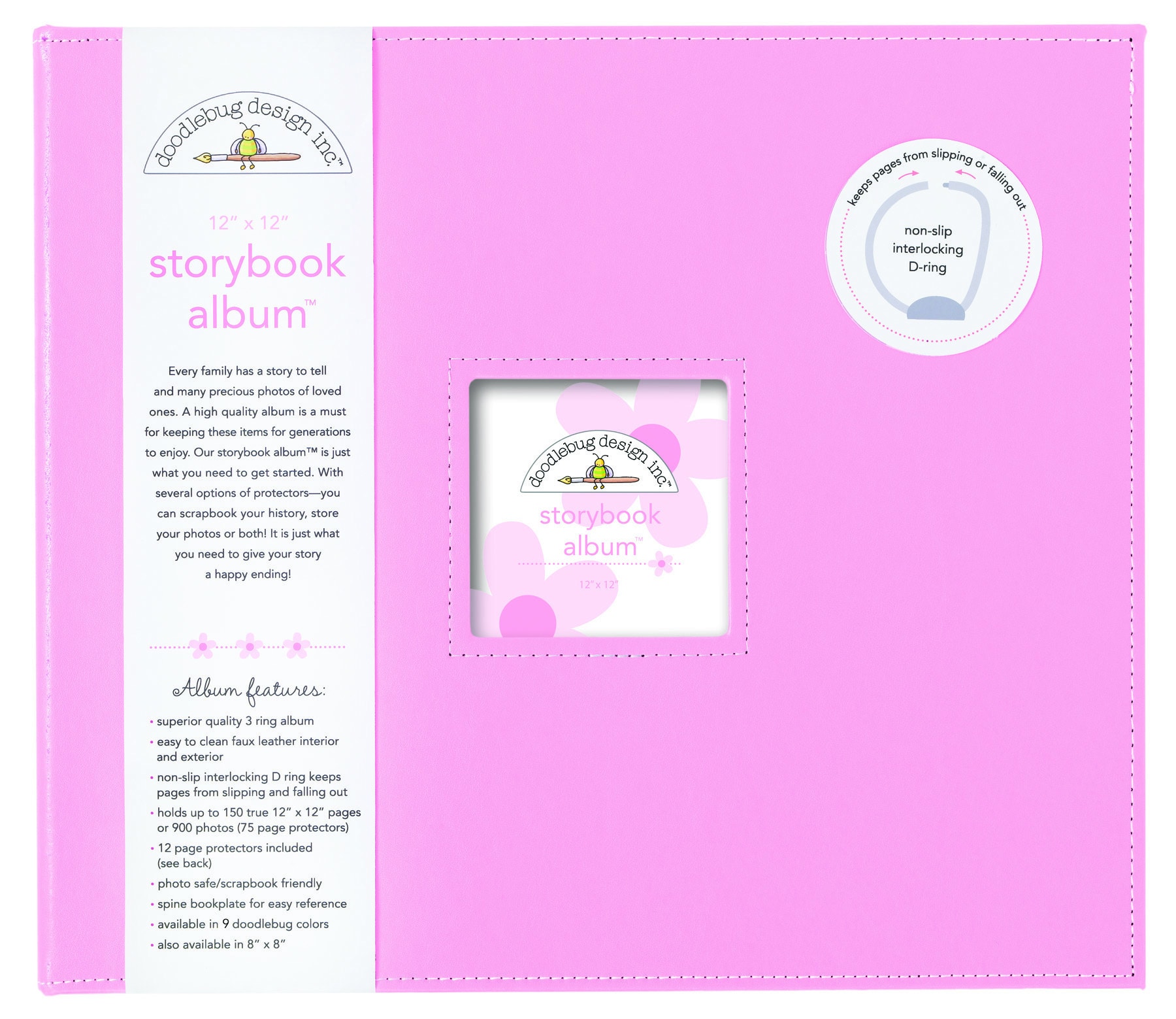Sewing Fashion Fabric Post Bound Doodlebug Bubblegum Fabric Storybook Album 12 x 12 b77c1e55 05df 4d0d 8562 0f8e4cf
