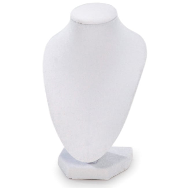 White 6 inch 3D Velvet Necklace Stand